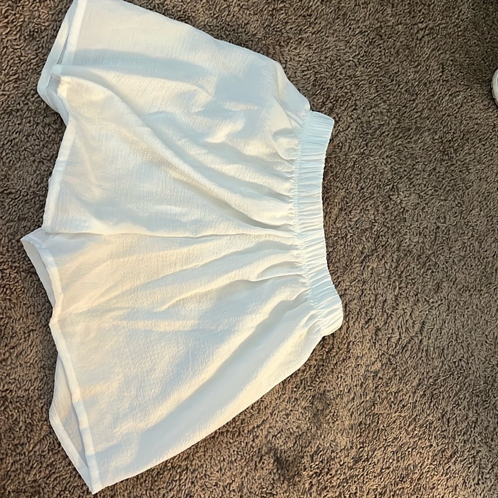 Shein white shorts, small, good for bathing suit cover up